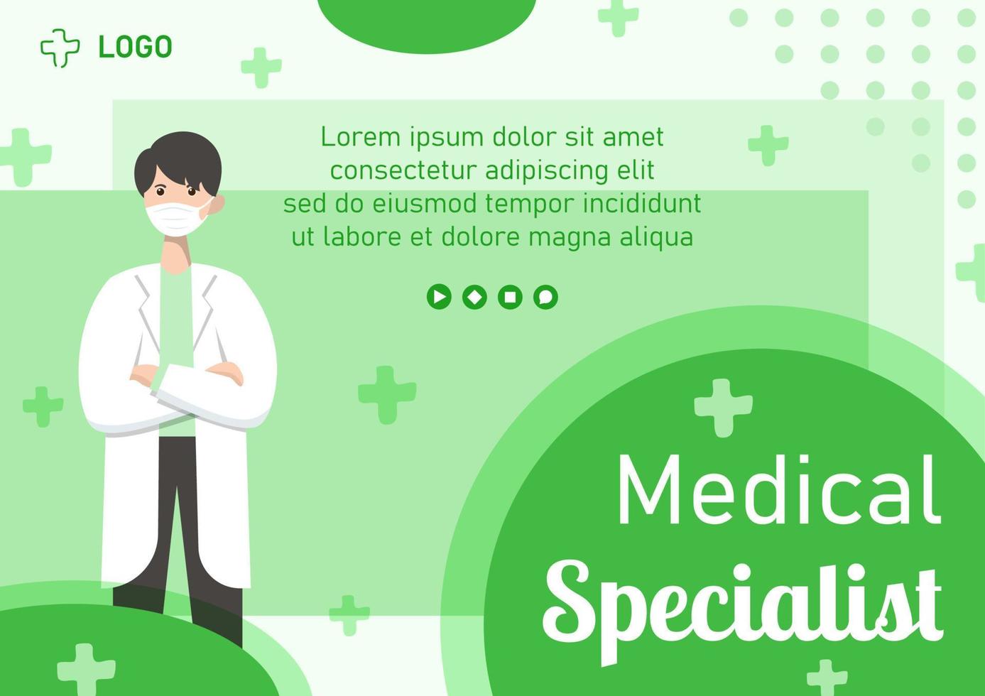 Medical Healthcare Flat Design Illustration Post Editable of Square Background Suitable for Social media, Banner, Brochure, Cover, Feed, Card, Greetings and Web Internet Ads Template vector