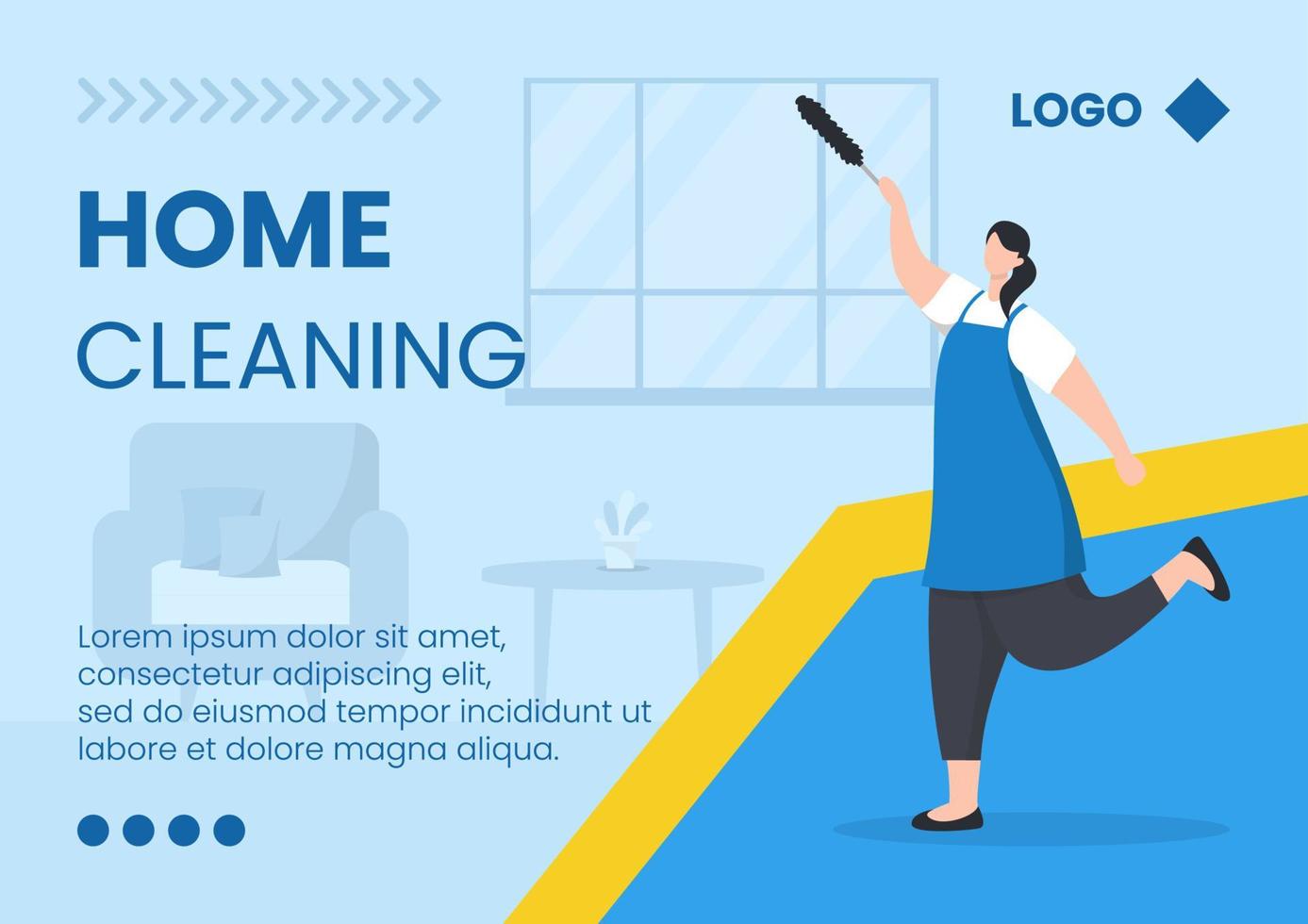 Home Cleaning Service Brochure Editable of Square Background Suitable for Social media, Feed, Card, Greetings, Print and Web Internet Ads vector