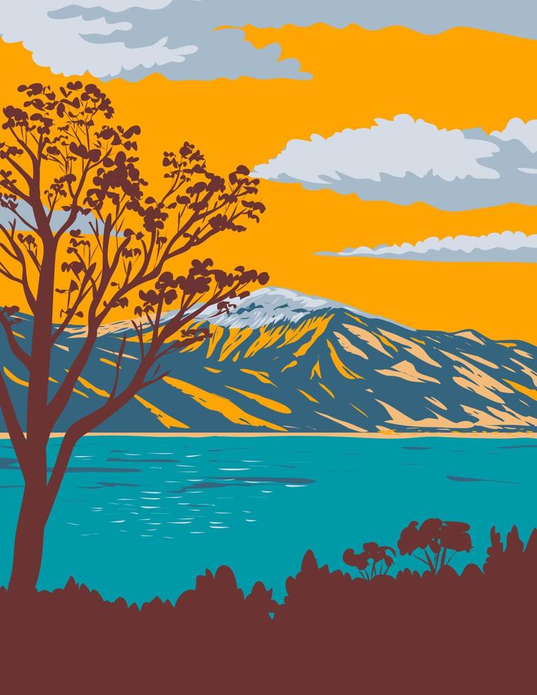 Washoe Lake State Park on Shore of Washoe Lake in Washoe County Nevada USA WPA Poster Art vector