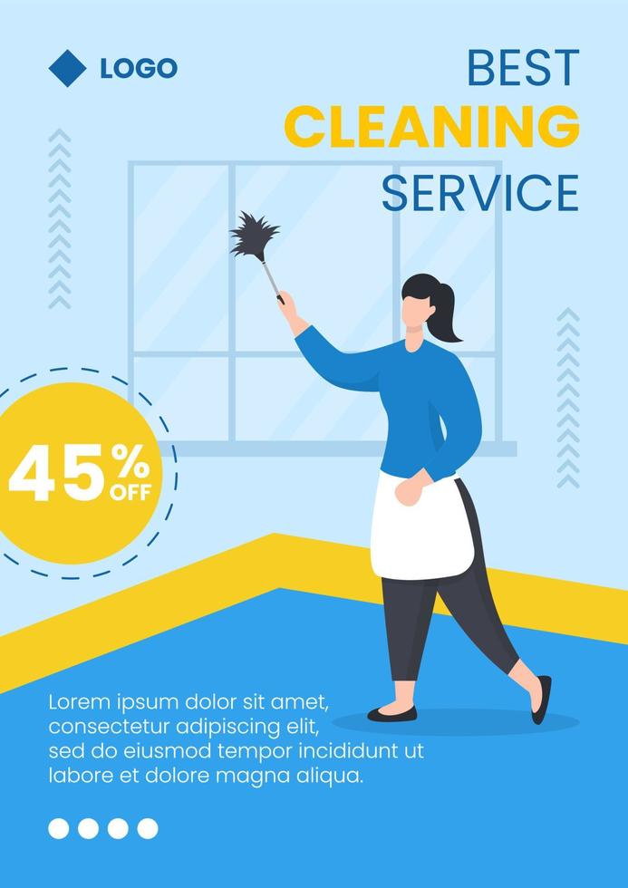 Home Cleaning Service Flyer Editable of Square Background Suitable for Social media, Feed, Card, Greetings, Print and Web Internet Ads vector