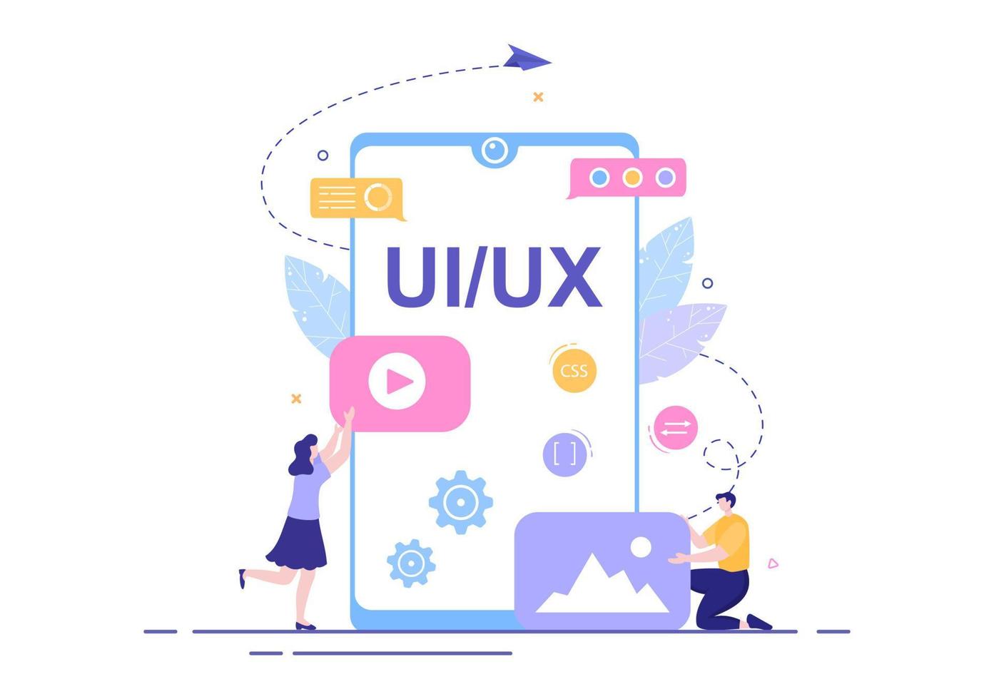 ui ux programador diseño plano ilustración vectorial vector