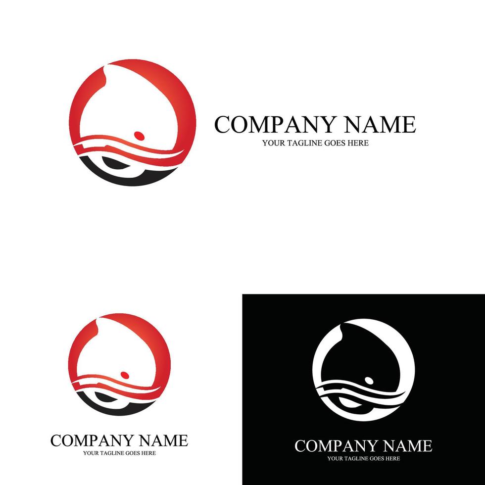 water animal dolphin logo vector symbol in the ocean