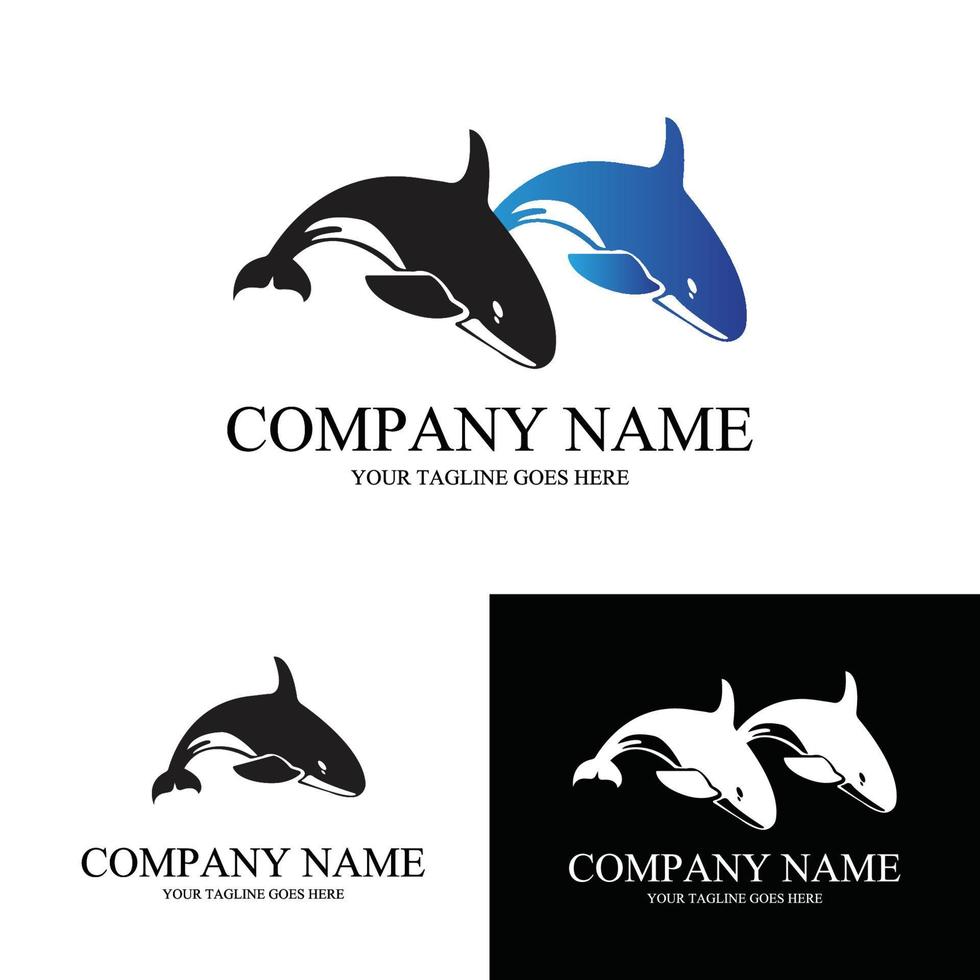 water animal dolphin logo vector symbol in the ocean