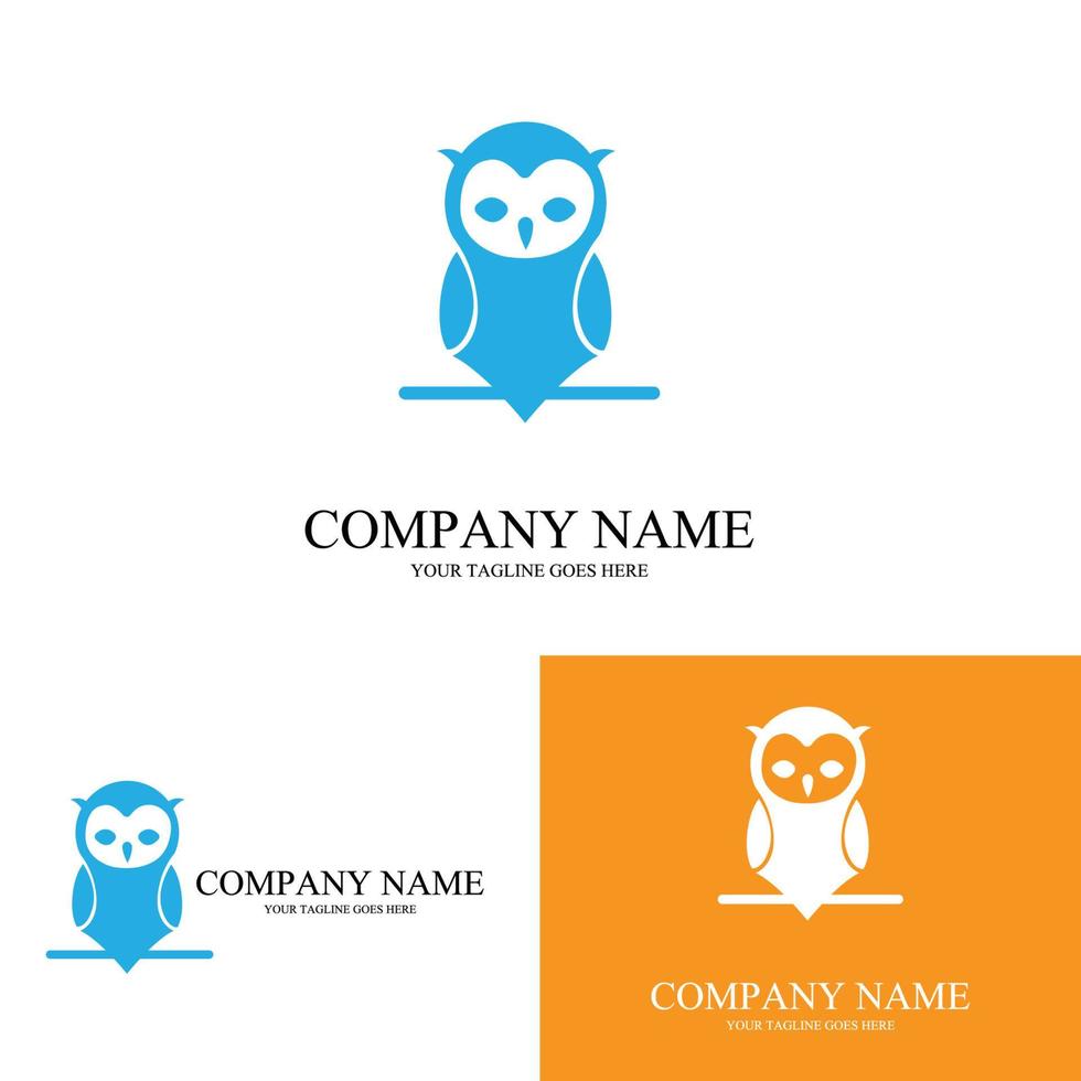 simple animal night owl free vector logo icon