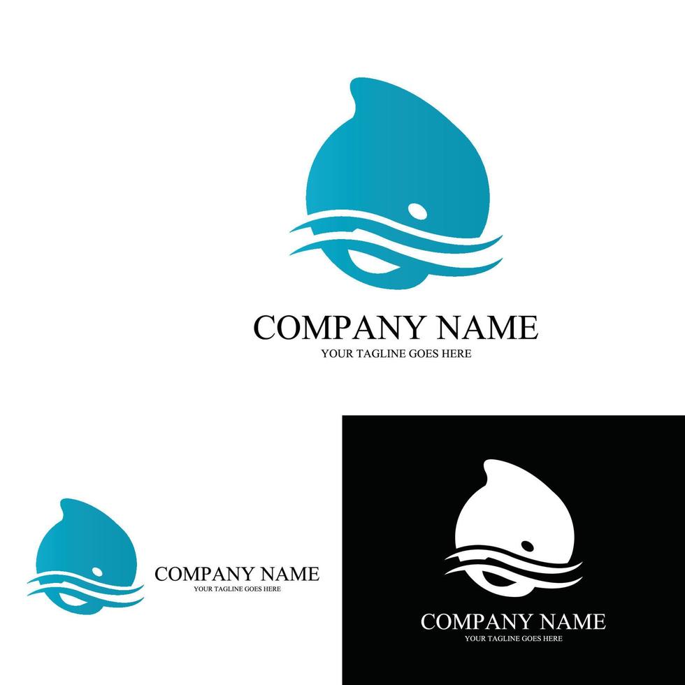 water animal dolphin logo vector symbol in the ocean