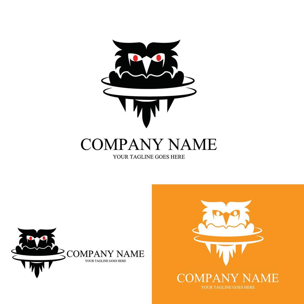 icono de logotipo de vector libre de búho de noche animal simple