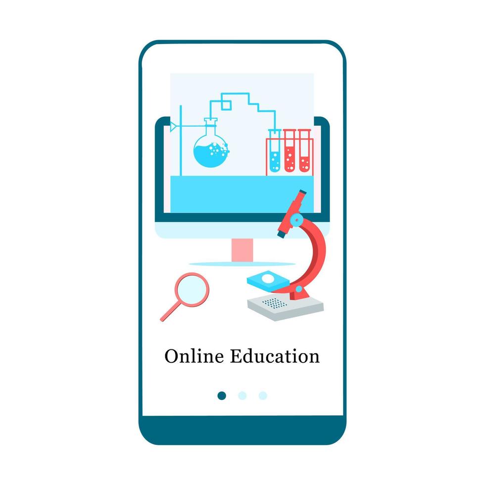 Online Education, E-learning, Online School mobile app onboarding screen. Menu vector banner template for interface UX, UI GUI screen mobile development. Website design 3D isometric flat illustration.