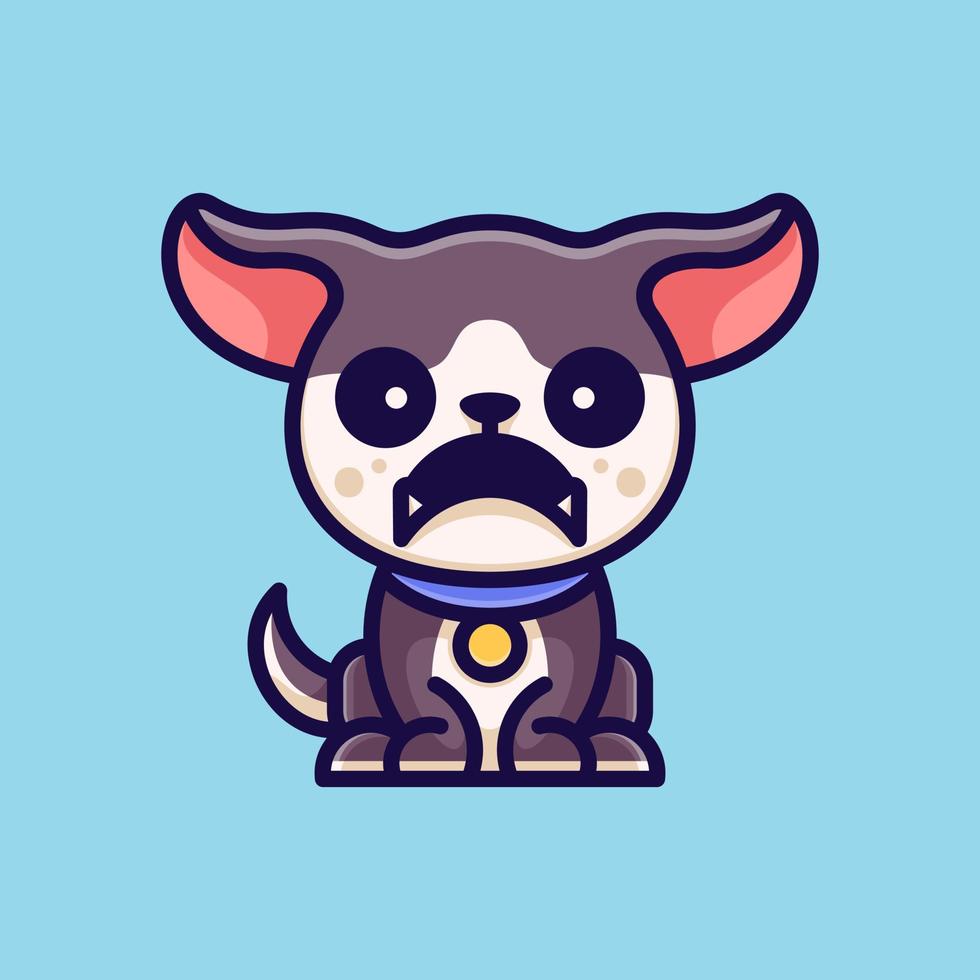 aventura de perro enojado para personaje, icono, logotipo, pegatina e ilustración vector