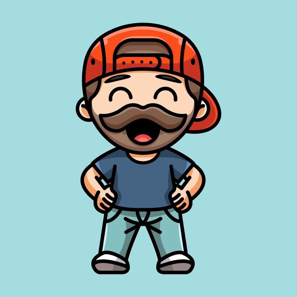 CUTE BEARDED MAN FOR CHARACTER, ICON, LOGO AND ILLUSTRATION. vector