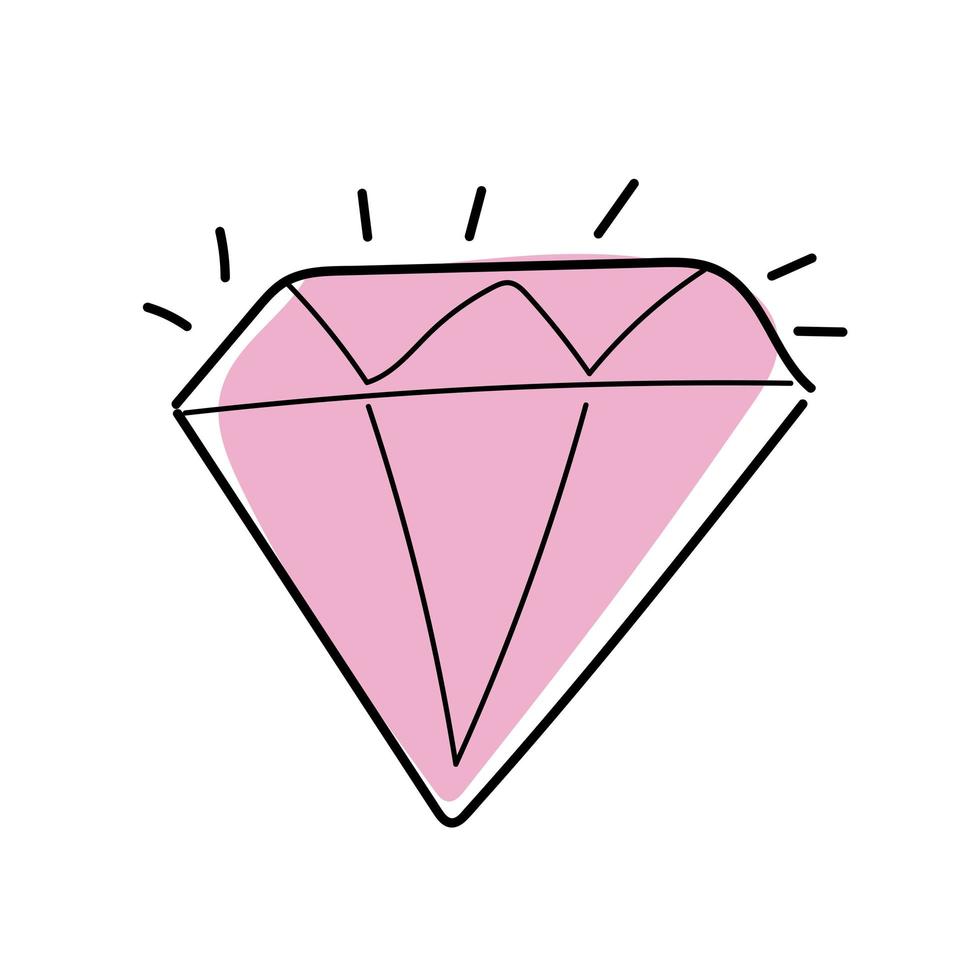 Shiny colorful diamond vector illustration doodle cartoon drawing