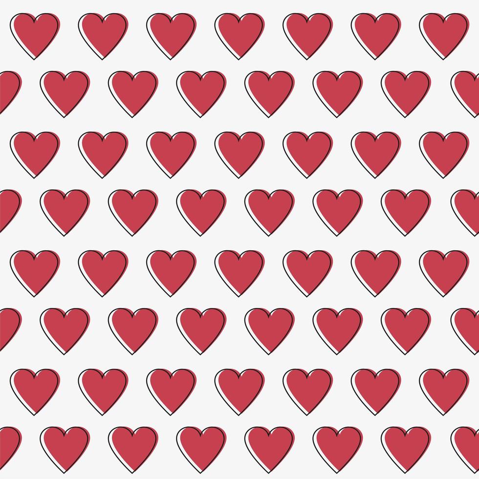 Patrón de vector transparente de corazones simples. fondo del día de san valentín. diseño plano