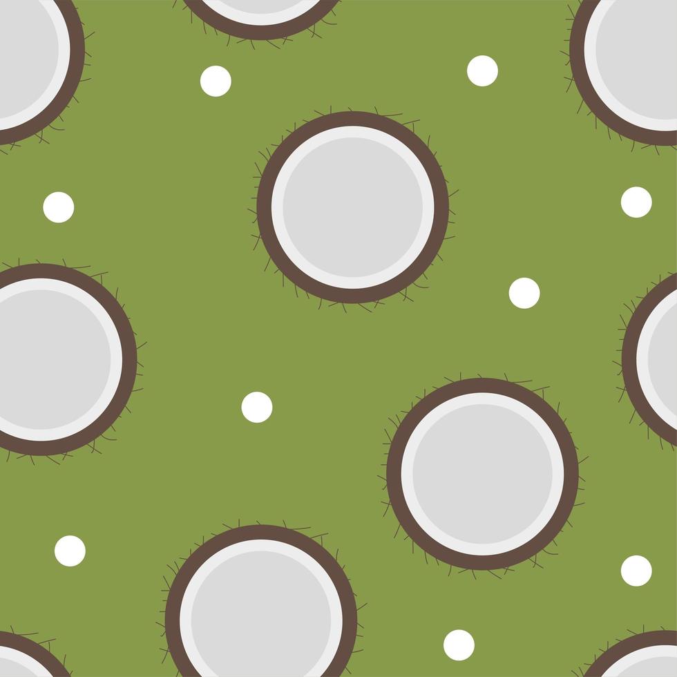 Coconut pattern seamless in flat style for any design vector