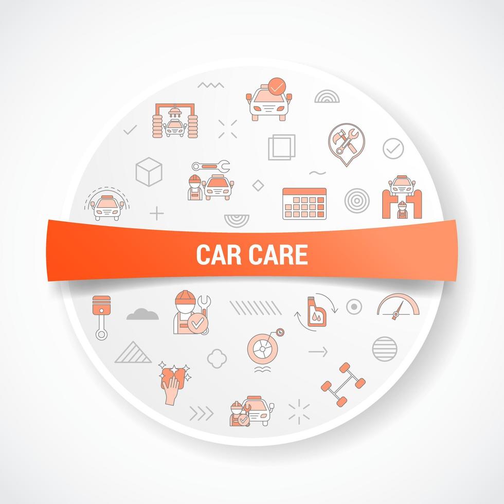 car care concept with icon concept with round or circle shape vector