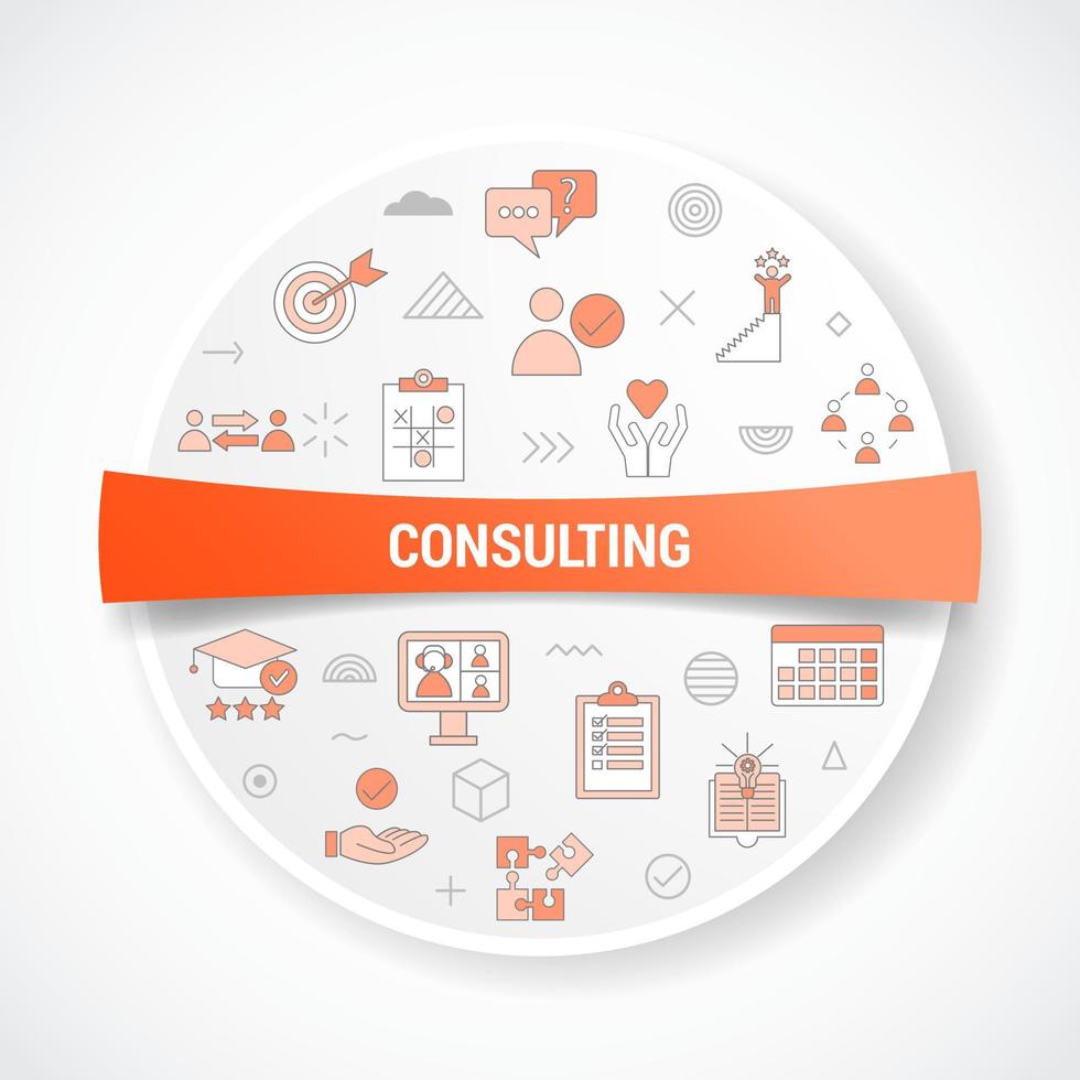 consulting concept with icon concept with round or circle shape vector