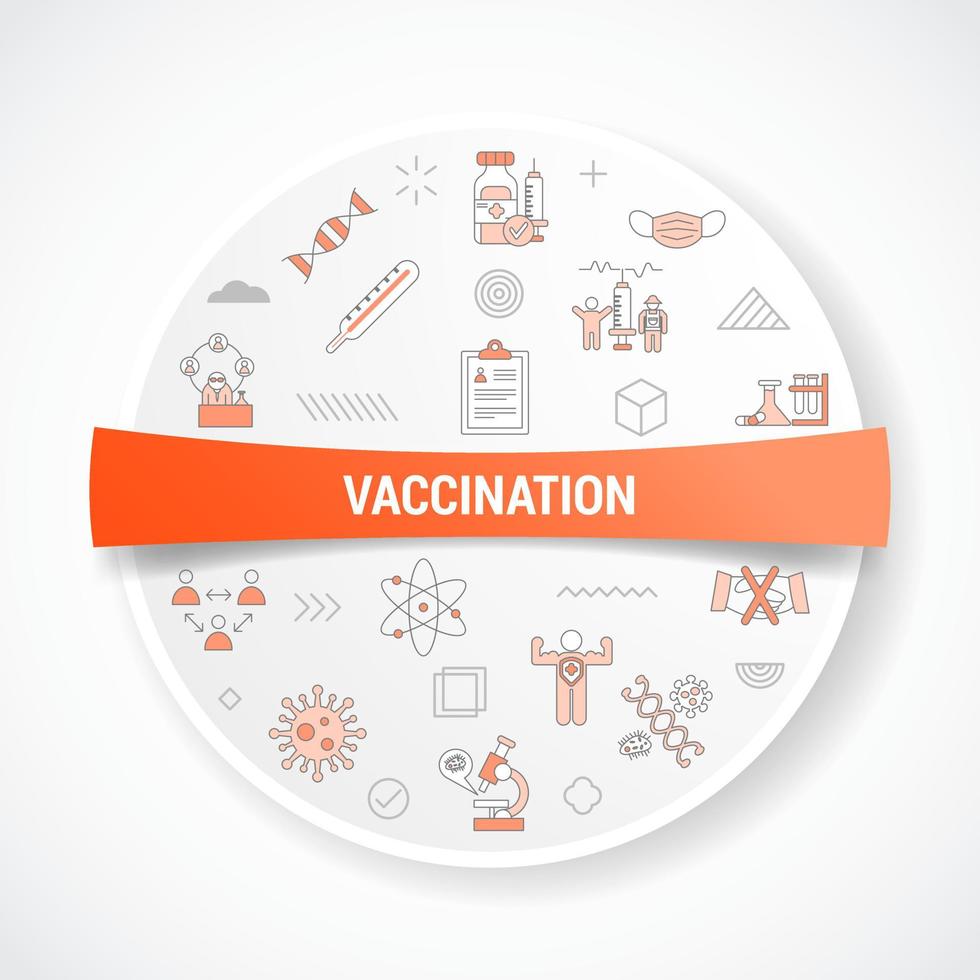 vaccination concept with icon concept with round or circle shape vector