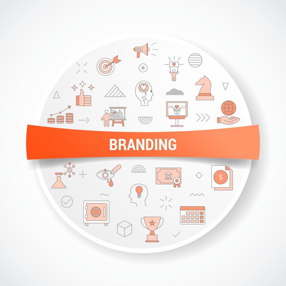 branding concept with icon concept with round or circle shape vector