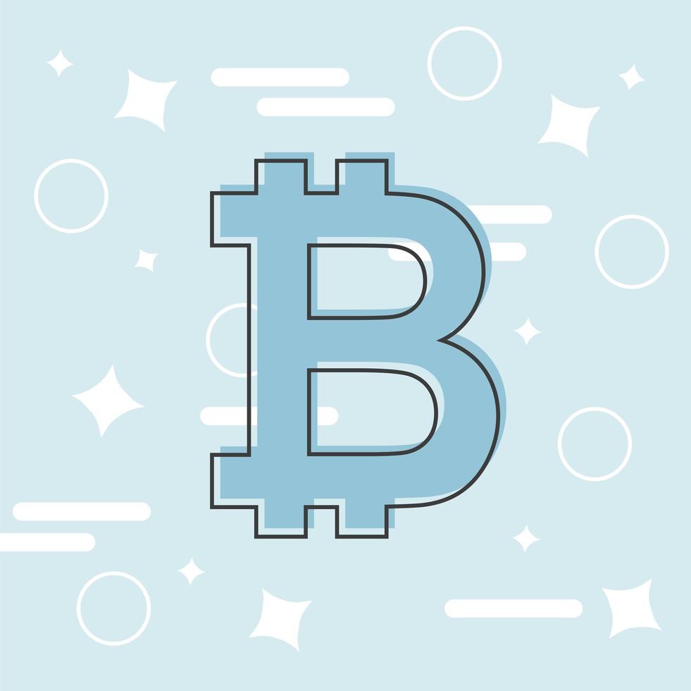 Bitcoin concept. Cryptocurrency logo sigh. Digital money. Block chain, finance vector