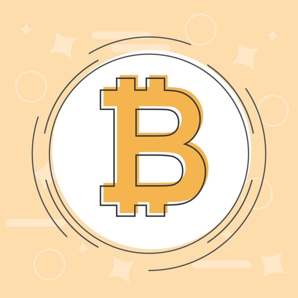 Bitcoin concept. Cryptocurrency logo sigh. Digital money. Block chain, finance vector