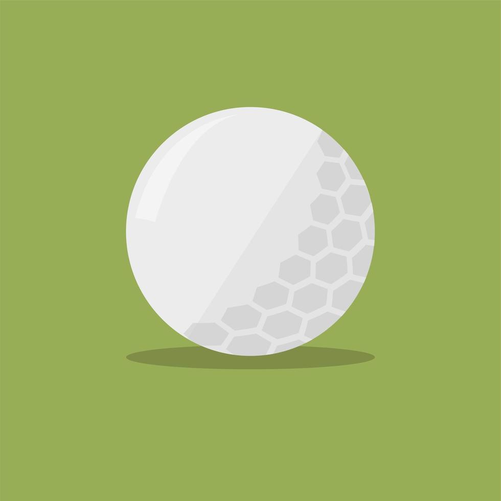 icono plano de pelota de golf con sombra sobre fondo verde. ilustración vectorial vector