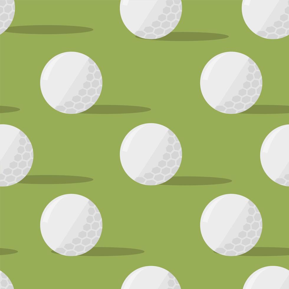 pelotas de golf. patrón transparente sobre un fondo verde. ilustración vectorial eps10 vector