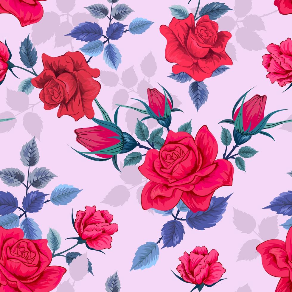 Elegant colorful seamless pattern with botanical floral design illustration. vector
