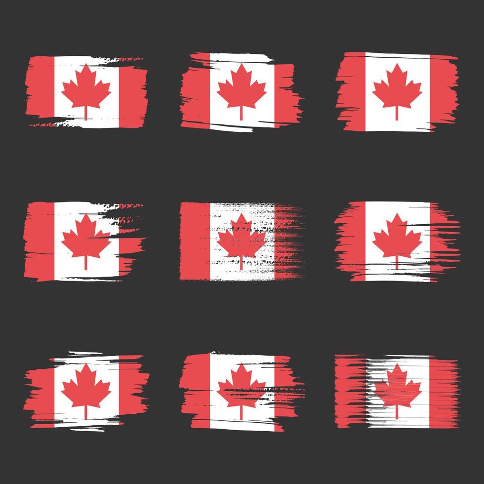 Canada flag brush strokes painted vector