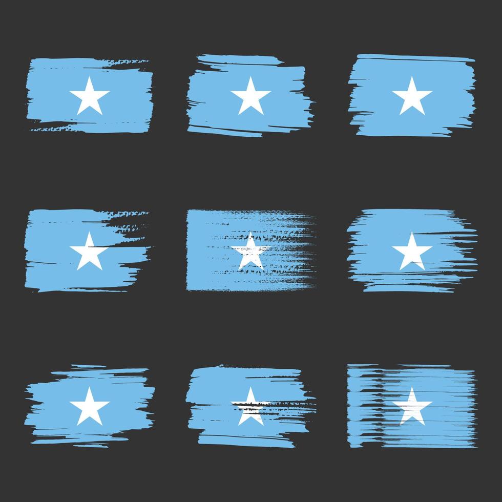 trazos de pincel de bandera de somalia pintados vector