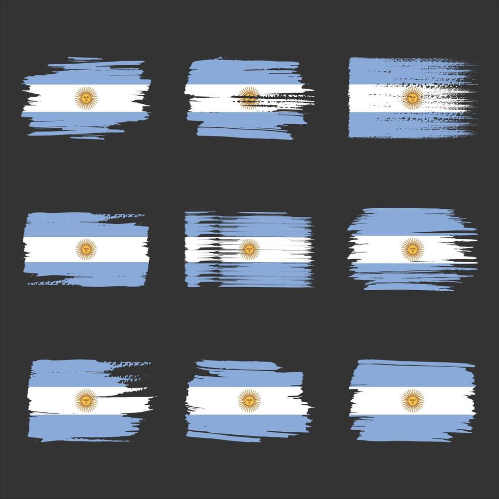 Argentina flag brush strokes painted vector