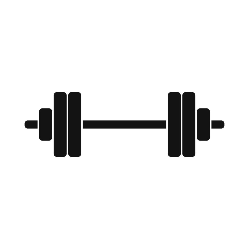 Barbell gym work out icon. Fitness sign and symbol vector illustration