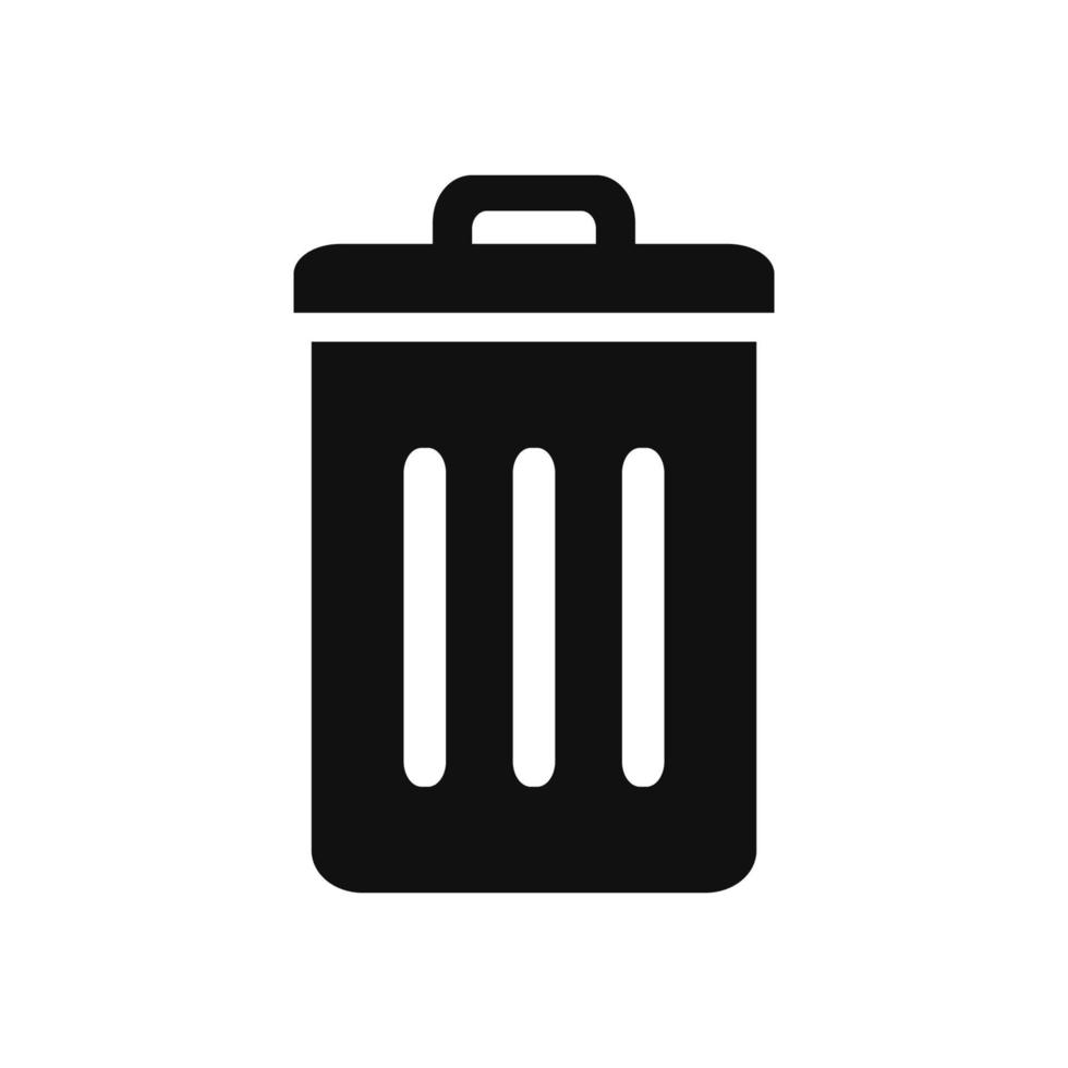 Trash can icon. Garbage bin with lid vector. Delete symbol illustration vector