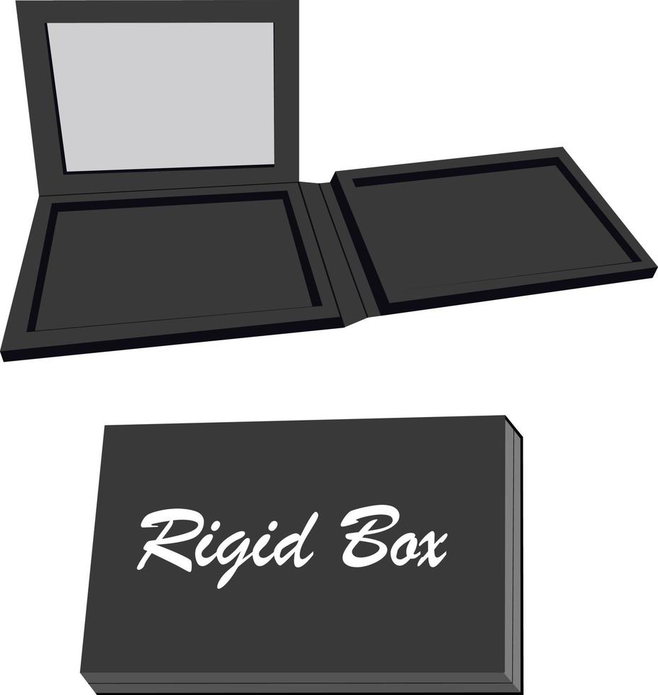 Rigid box folding assemble instructions vector