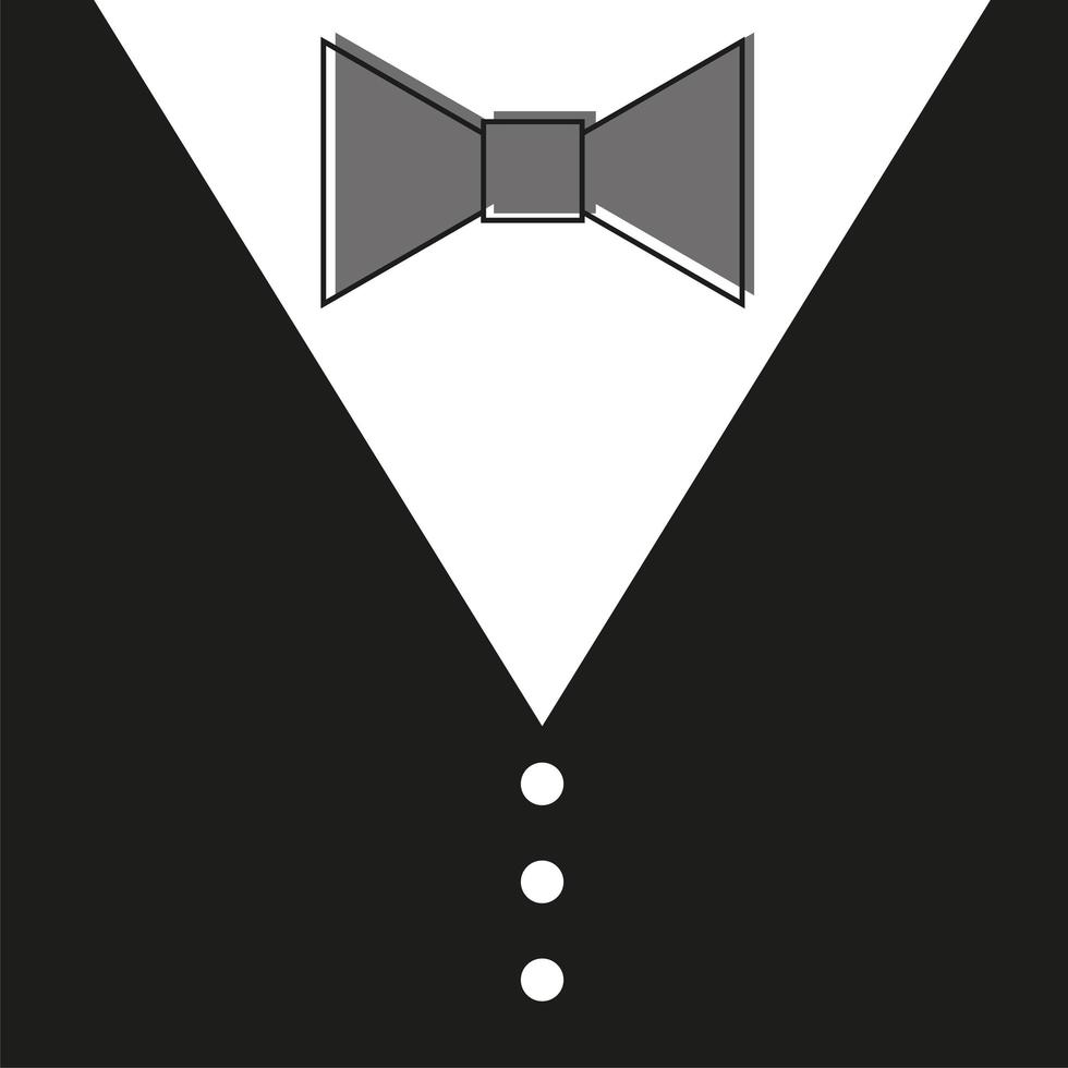 Gentelman. The bow tie - black background vector