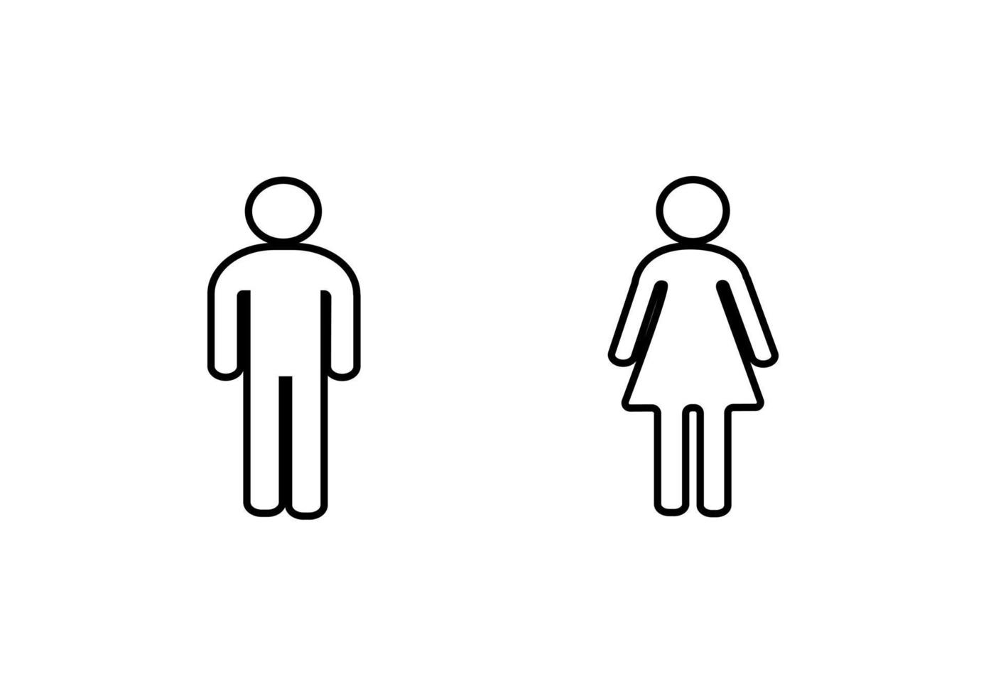 outline male and female toilet symbols vector
