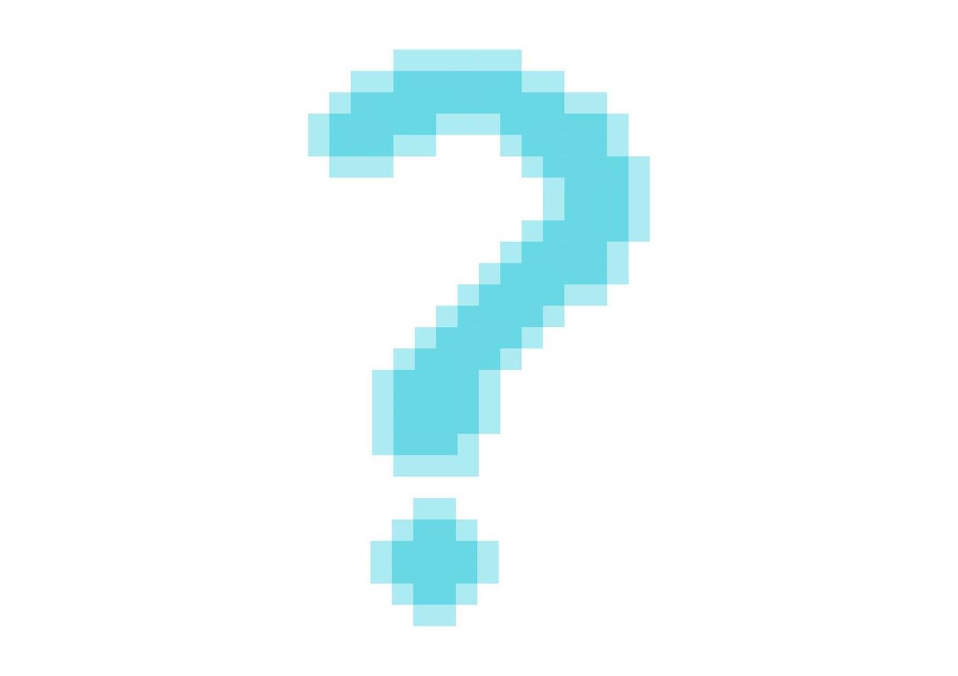 question mark symbol with pixel theme vector