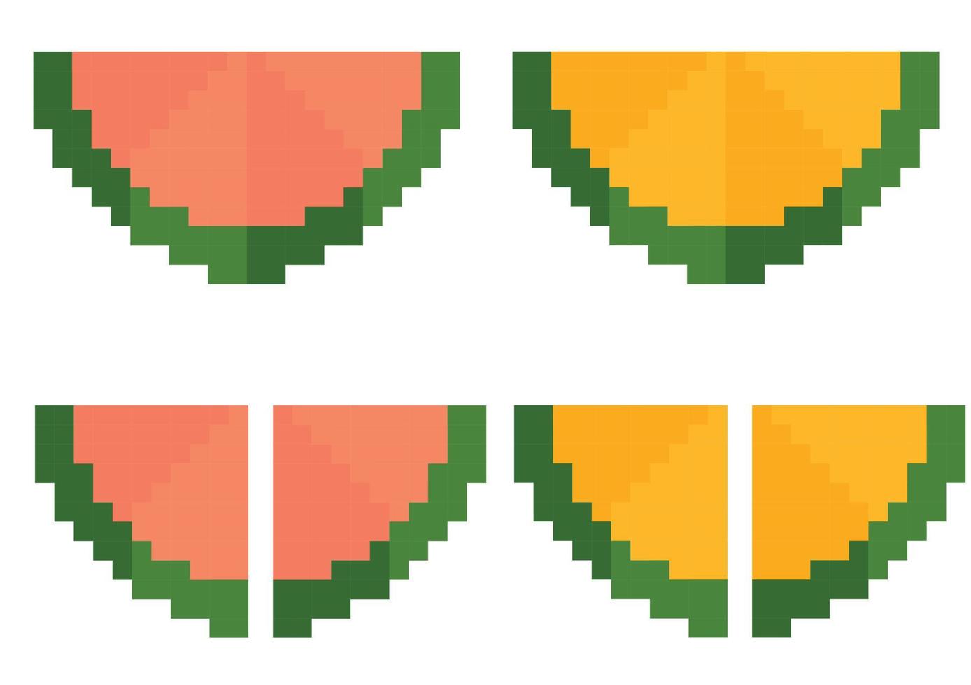 ilustración de fruta de sandía con tema de píxeles vector