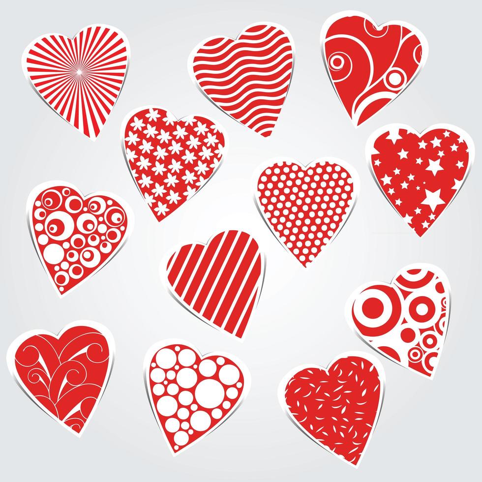 vector hearts set - stickers