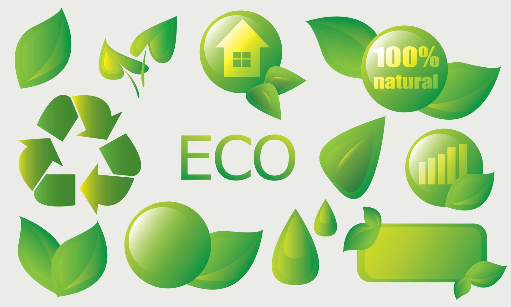 Collection of ecology signs vector