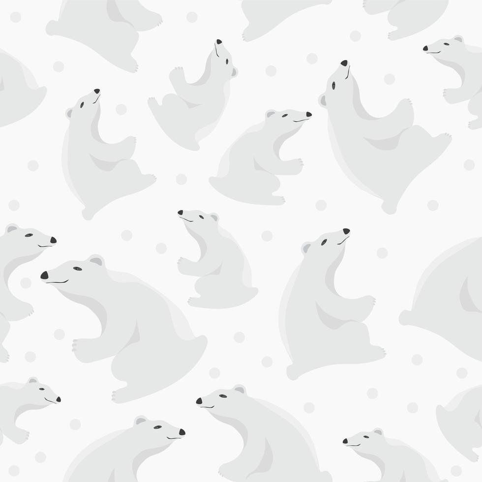 Polar bear - background pattern. Animal seamless pattern design vector