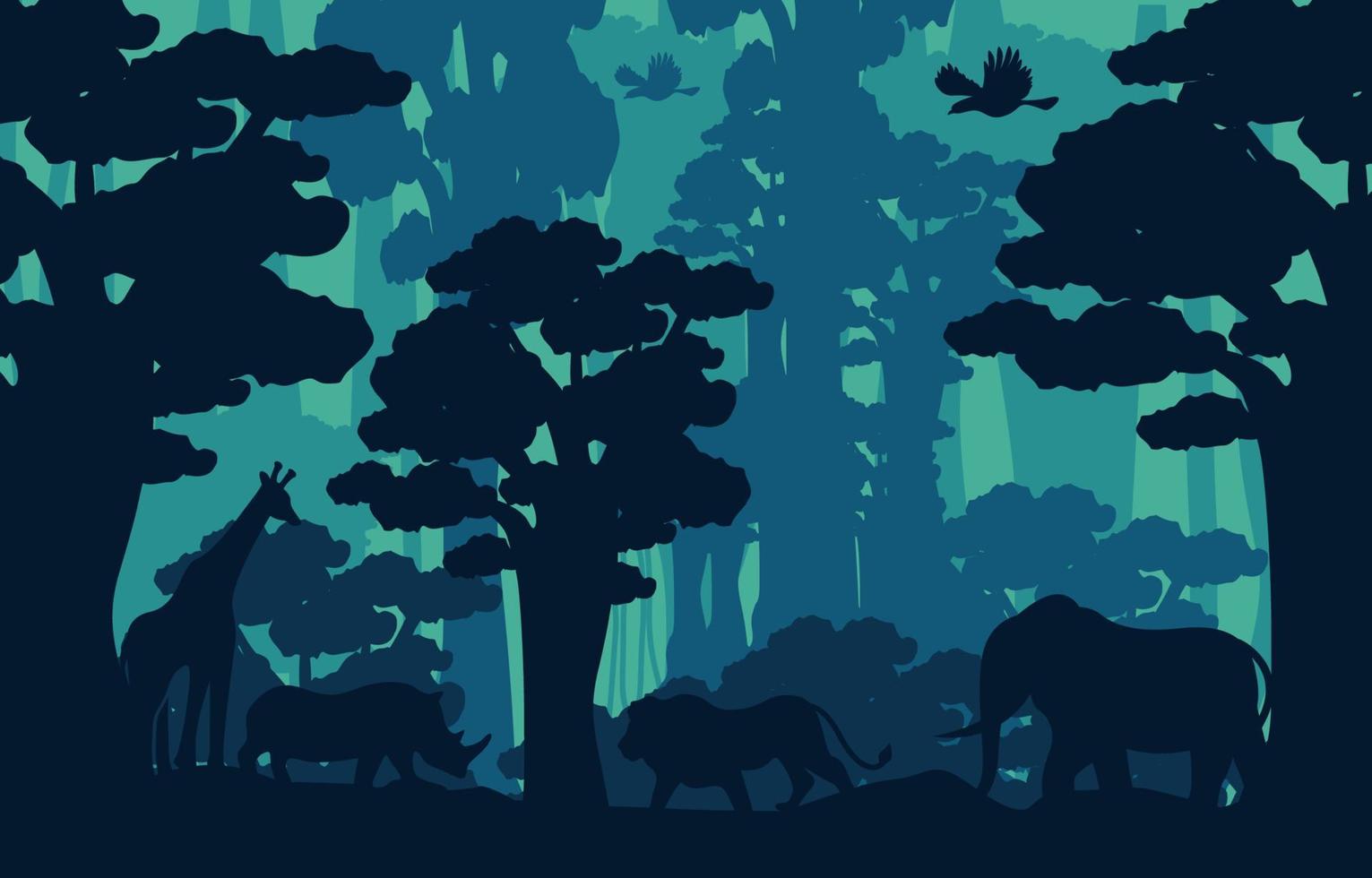 concepto de bosque de vida silvestre verde vector