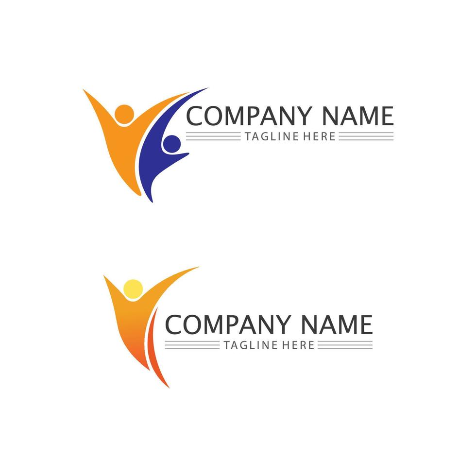 People logo, Team, Succes people work, Group and Community, Group Company and Business logo vector and design Care, Family icon Succes logo