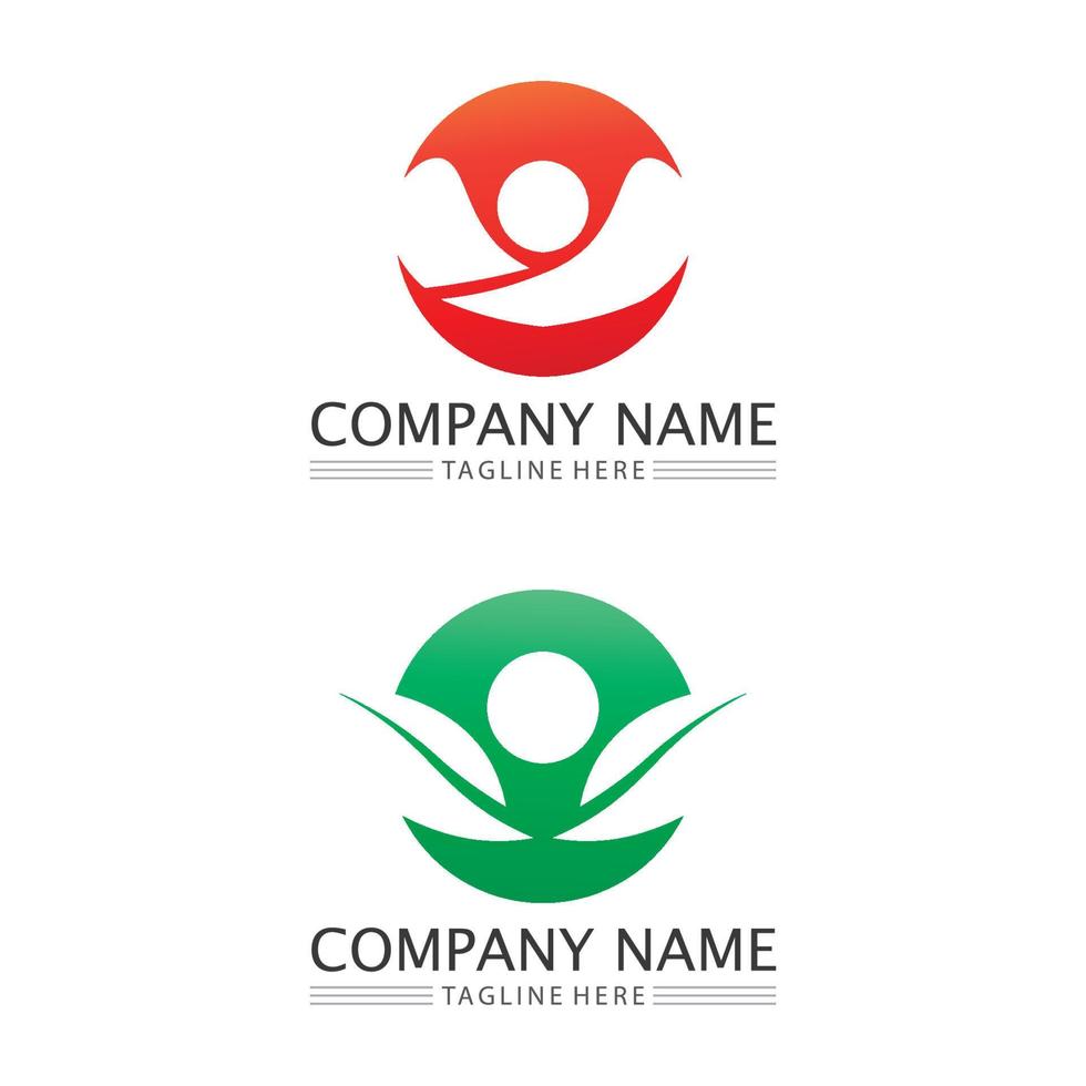 logo de la comunidad personas trabajan en equipo y negocio vector logo y diseño grupo familia