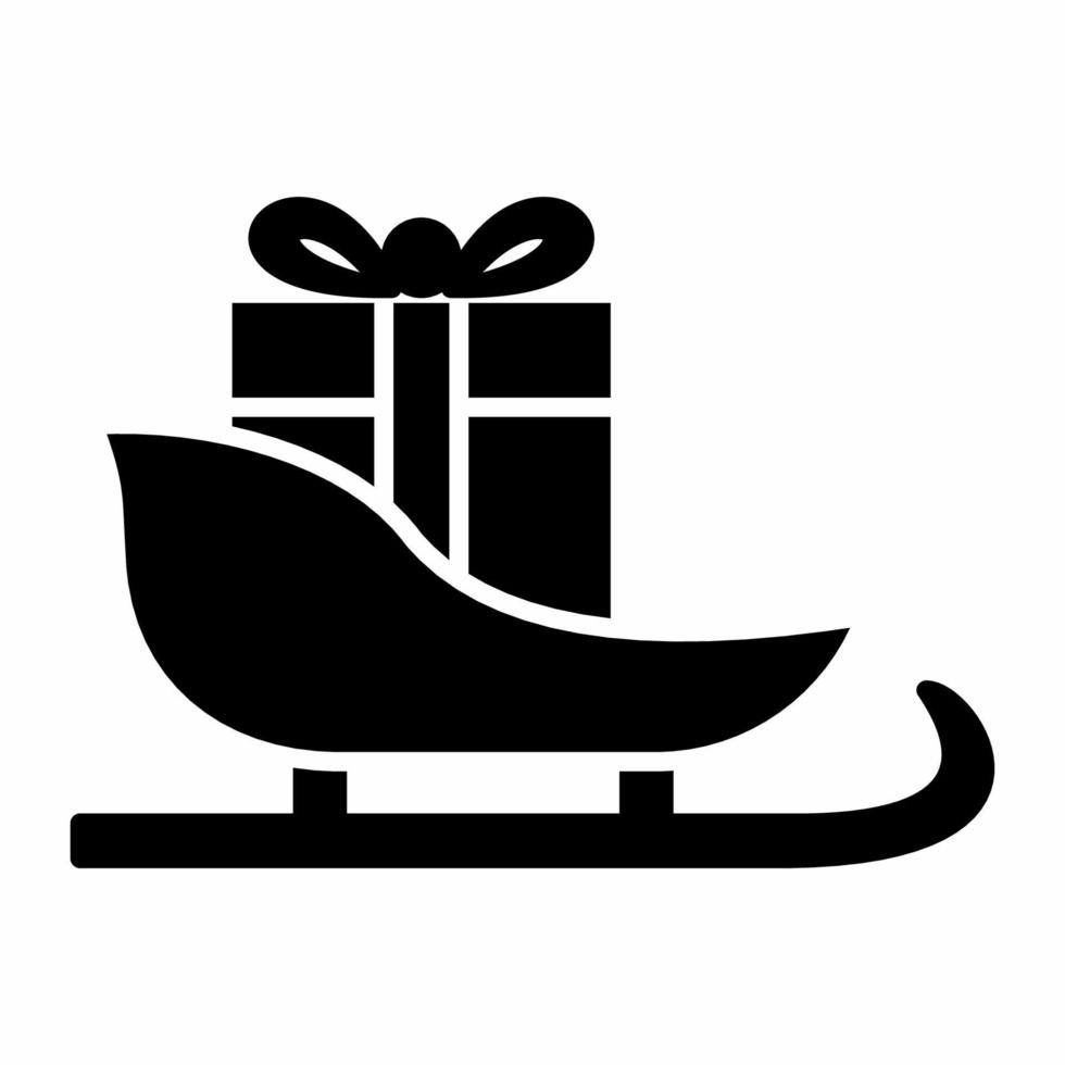 Sleigh Icon Black and White S... vector