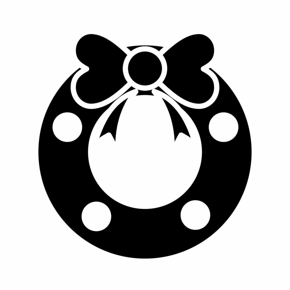Wreath Icon Black and White S... vector