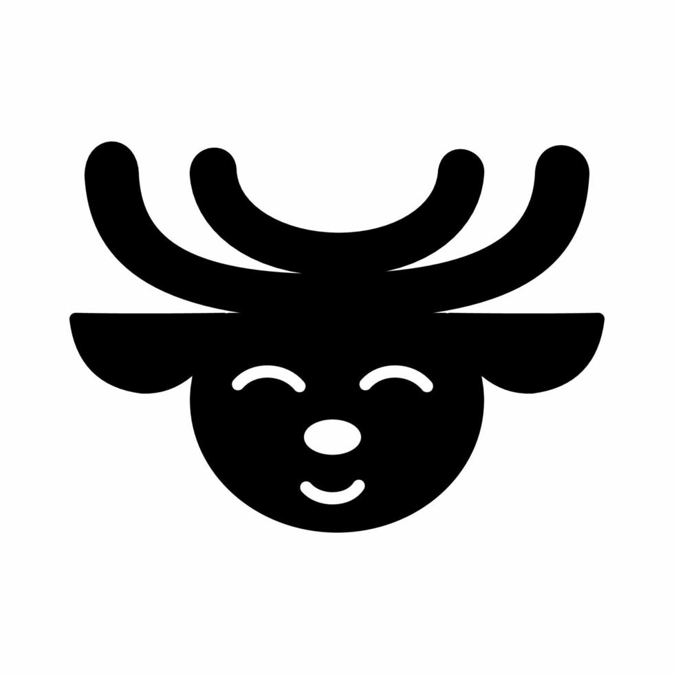 Reindeer Icon Black and White... vector