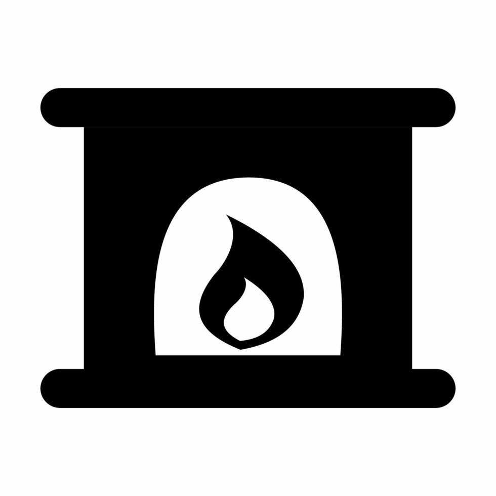 Fireplace Icon Black and Whit... vector