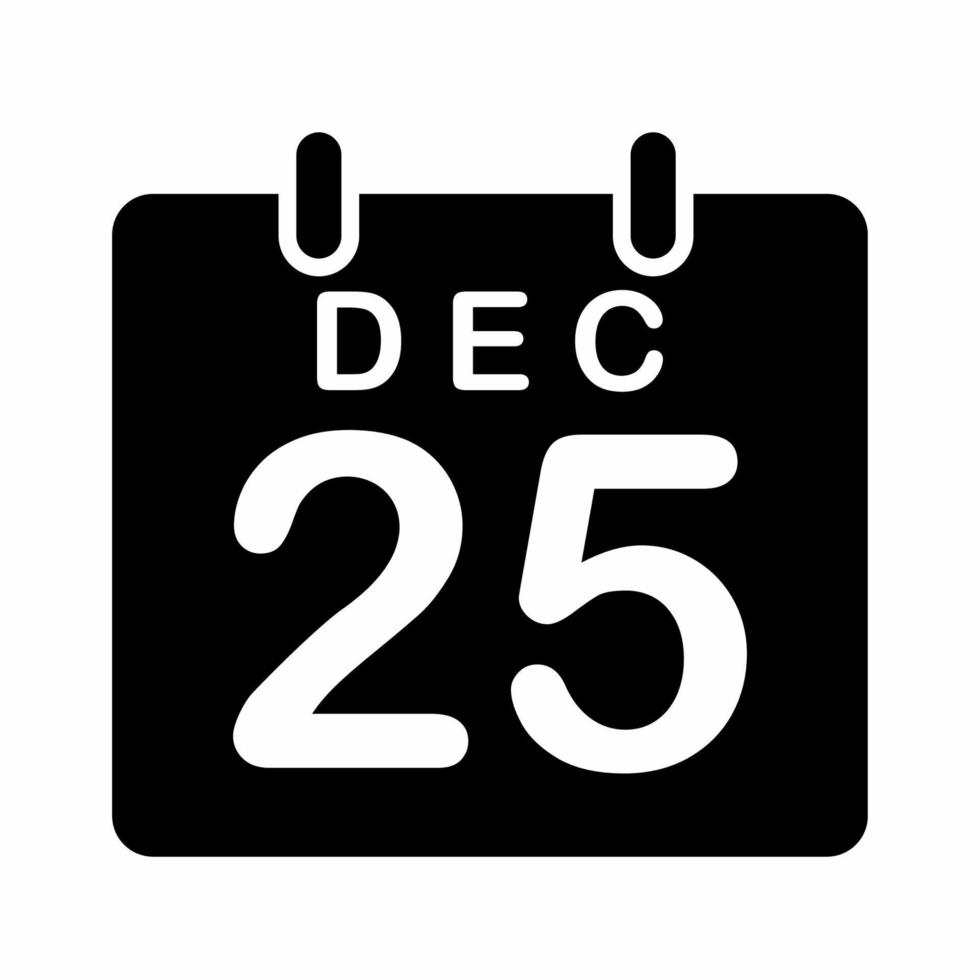 Christmas Calendar Icon Black... vector