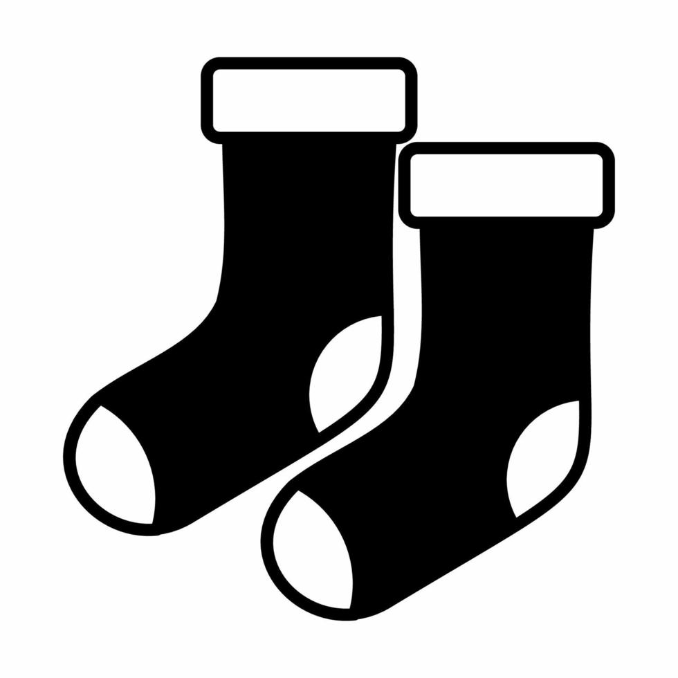 Christmas Sock Icon Black and... vector