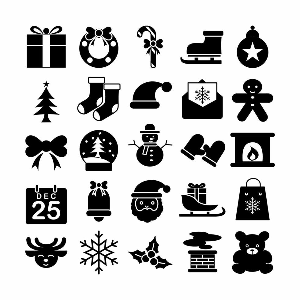 Christmas Icon Set Black and ... vector