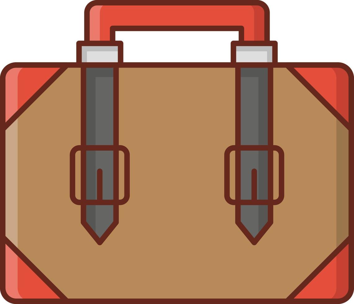 luggage bag colour Line icons vector