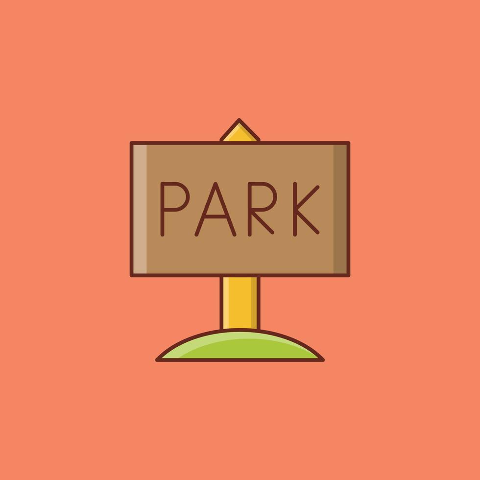 park color line icon vector